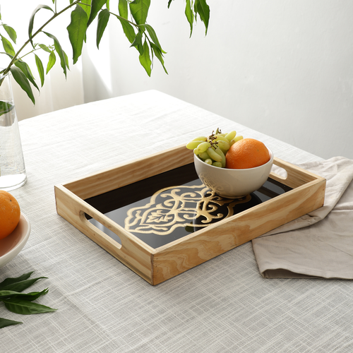 Zamora Embossed Glass Tray - small size, Large size