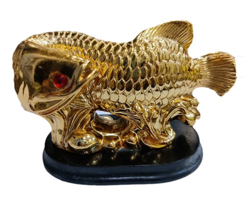 FengShui Polyresin Golden Fish Statue Figurine For Showpiece.