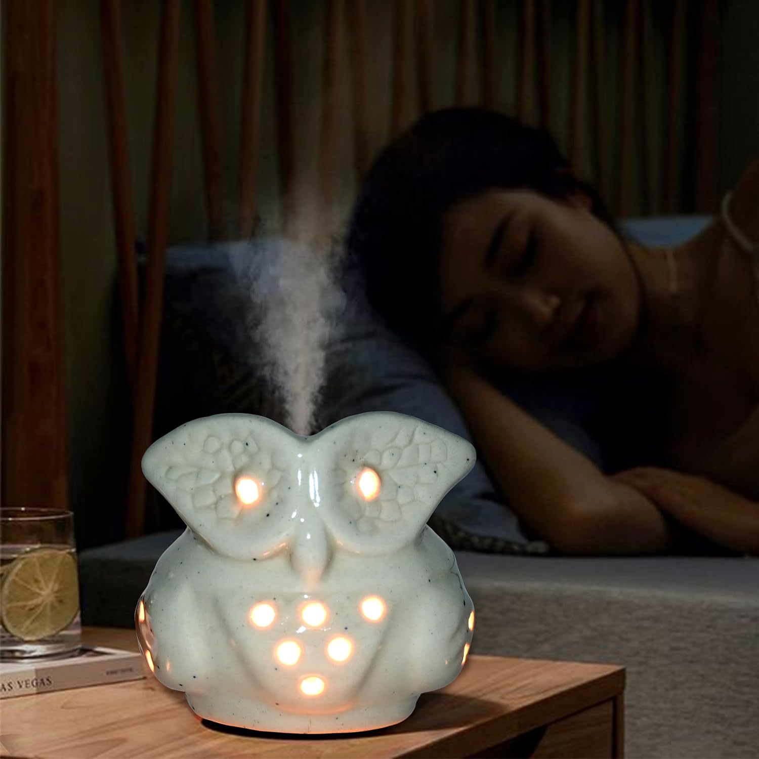 Oil Diffuser, Ancient Owl Shape Electric Ceramic Aroma Oil Diffuser/