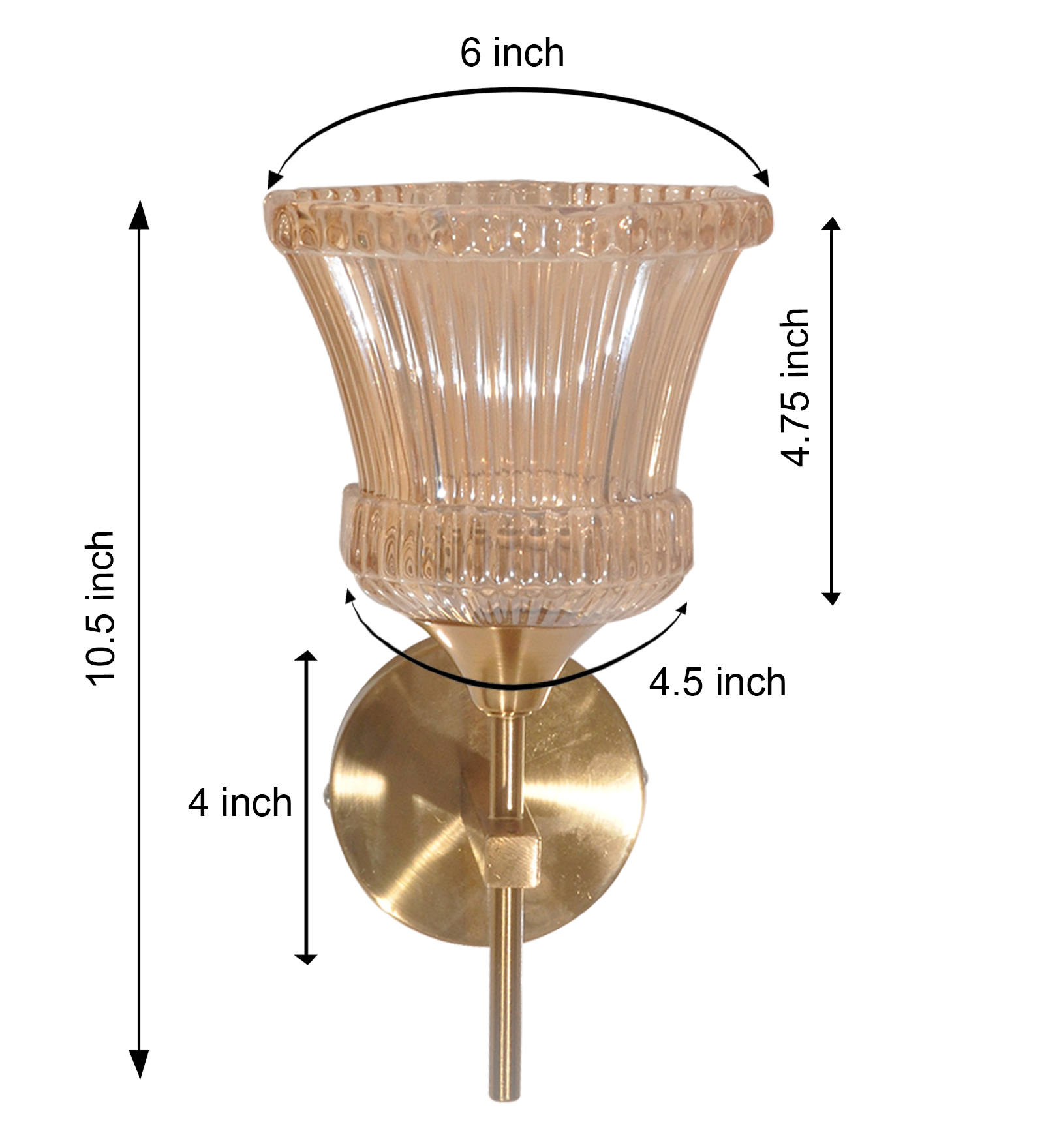 Victorian Wall Shade Amber Glass Wall Light