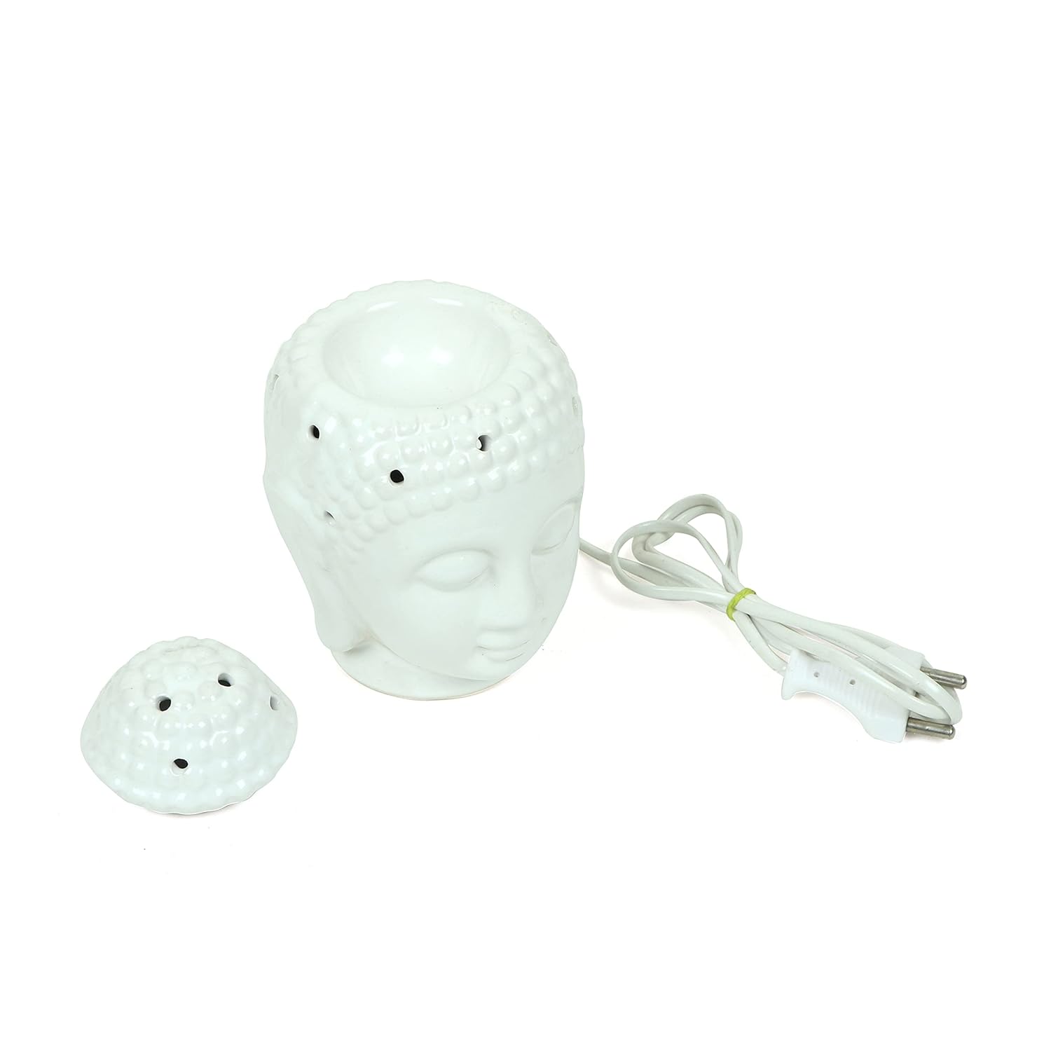 Ceramic Electric Buddha Head Shape Diffuser for Essential Arom White