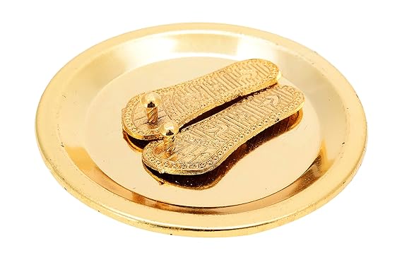 Gold Plated GODDESS Lakshmicharan Paduka For Wealth & Prosperity.