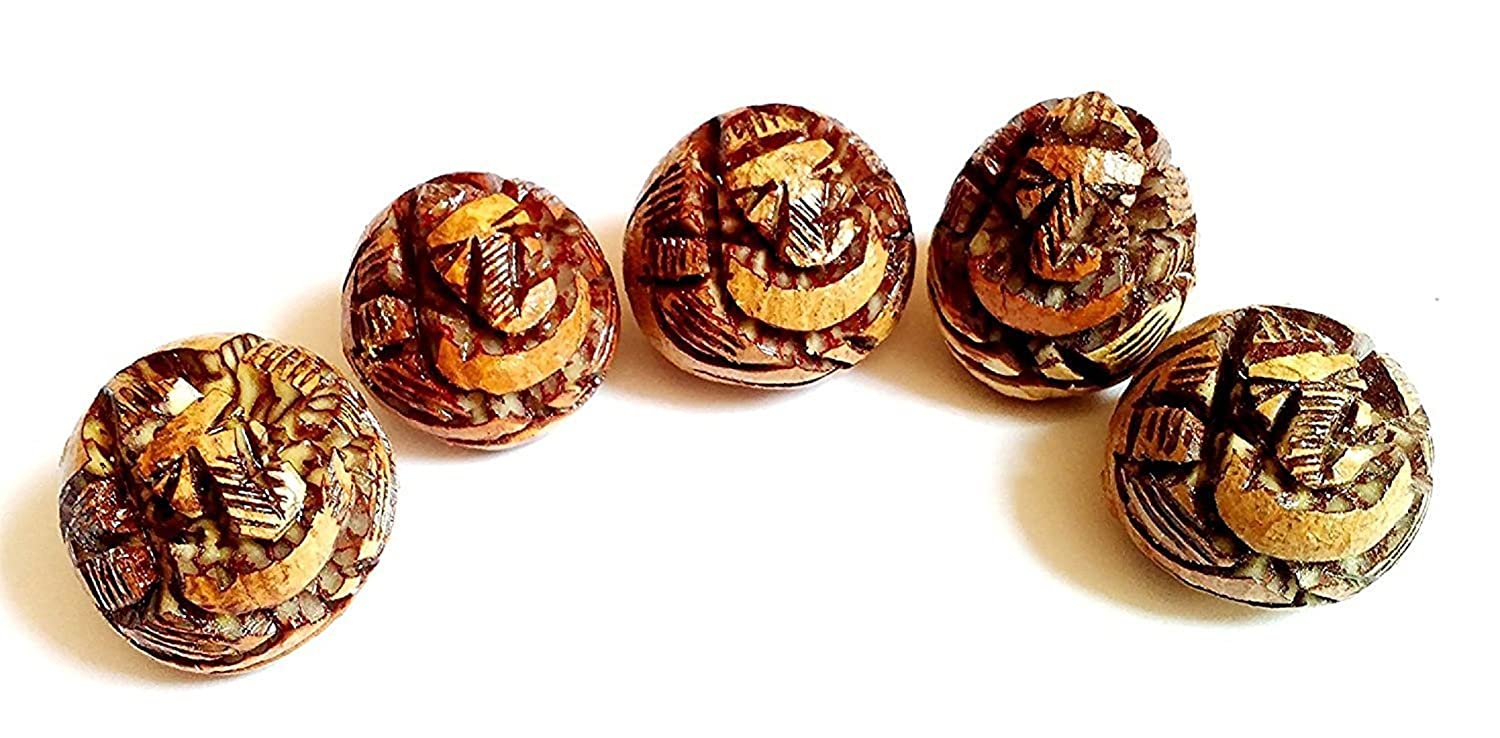 Natural Engraved Sopari Ganesh Idol Set Of 5 Pcs For Pooja.