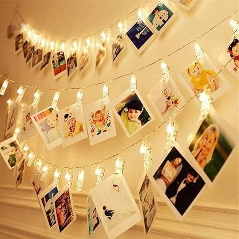Photo Clip String Lights – 14 LED, 3 Meter Warm White Fairy String Lights with Photo Clips | Decorative Hanging Lights for Bedroom, Balcony, Party & Outdoor Use