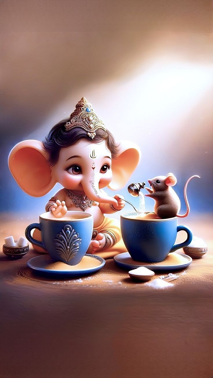 Vibrant Lord Ganesha Poster for Home Decor – 15x17 Inches"