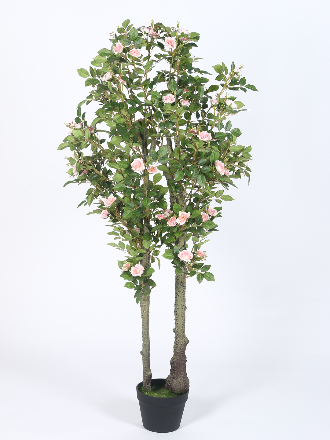 Artificial Plant 51inch Artificial Real Touch Camellia Rose Plants With Black Pot|Home Decor,Office Decor Perfect Housewarming Gift,Set of 1