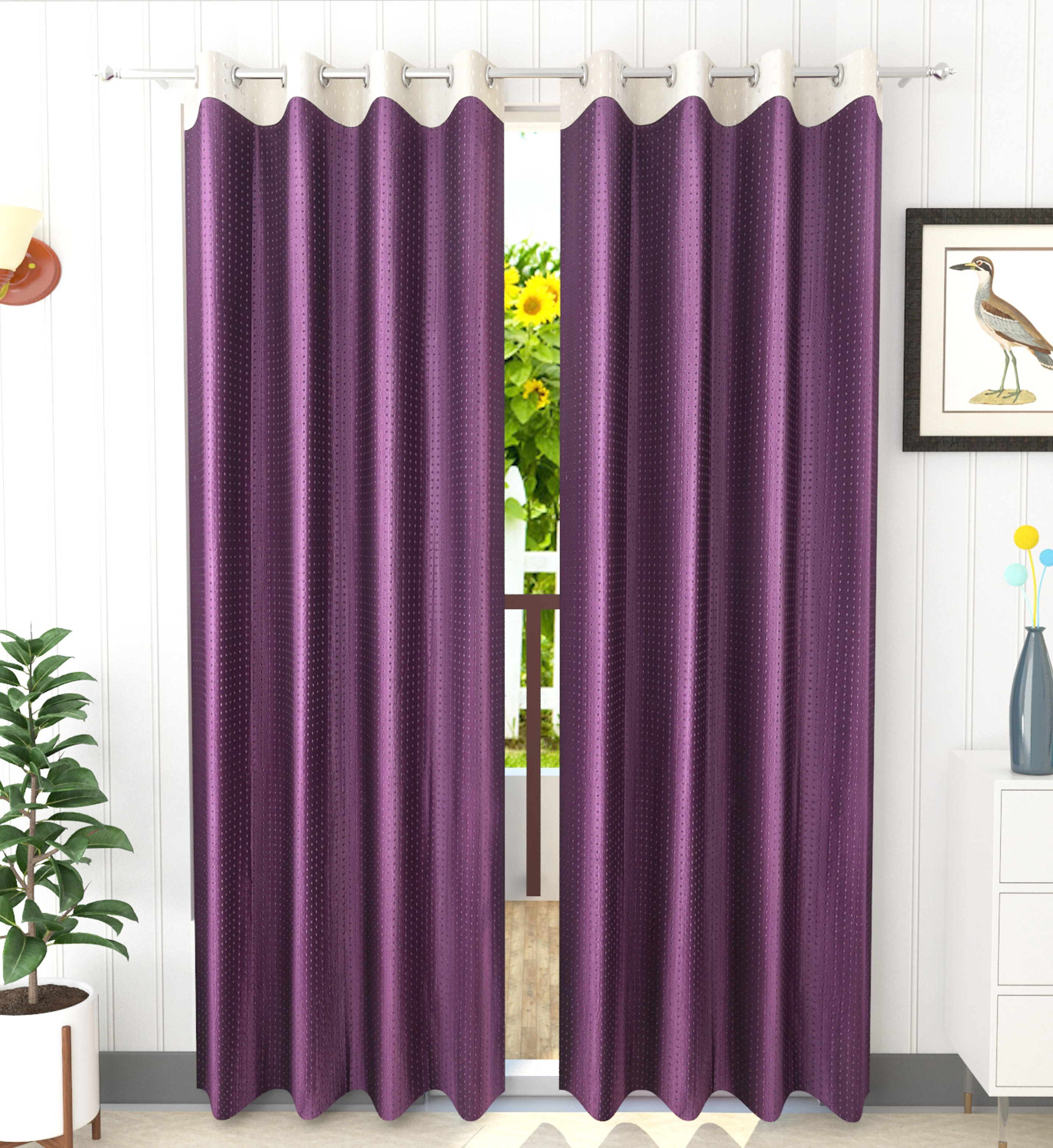 La Elite Room Darkening Polyester Window Curtains