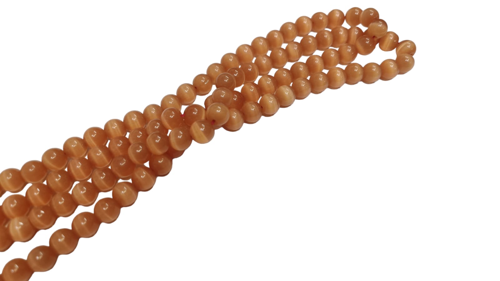Natural Orange Selenite Stone Prayer Mala -8 MM 108+1 Beads Jaap Mala With Cetificate For Meditation (45 x 2 x 1 cm) Orange.