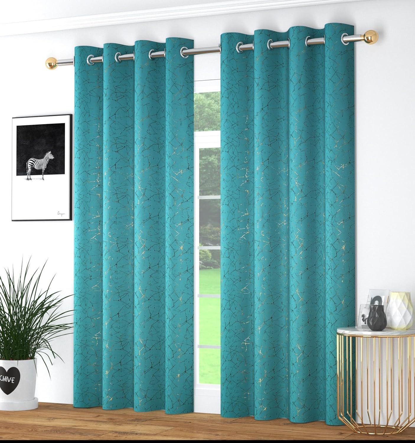 La Elite Room Darkening Polyester Window Curtains