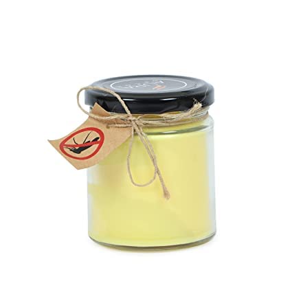 Anti Mosquito Jar Candle 100% Natural Wax Candle, Made of Natural Waxes & Herbal Oils (Pack of 2 Pcs)
