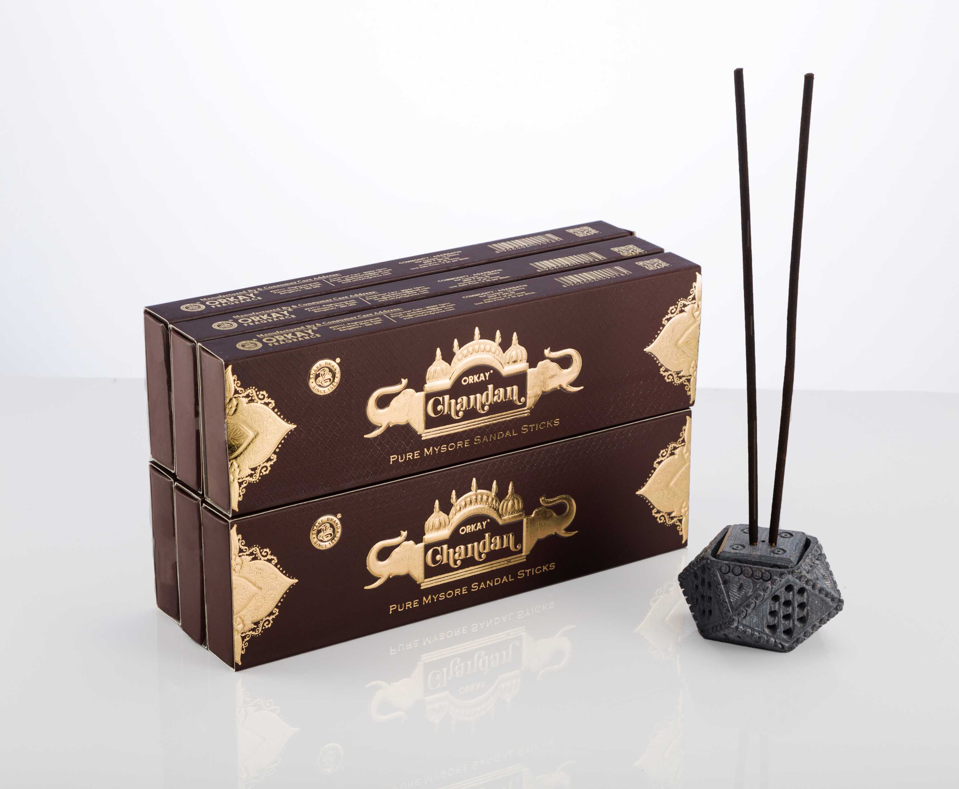 Orkay Pure Chandan 10 sticks || Pack of 6 || Contains 60 sticks Chandan (10, Set of 6)