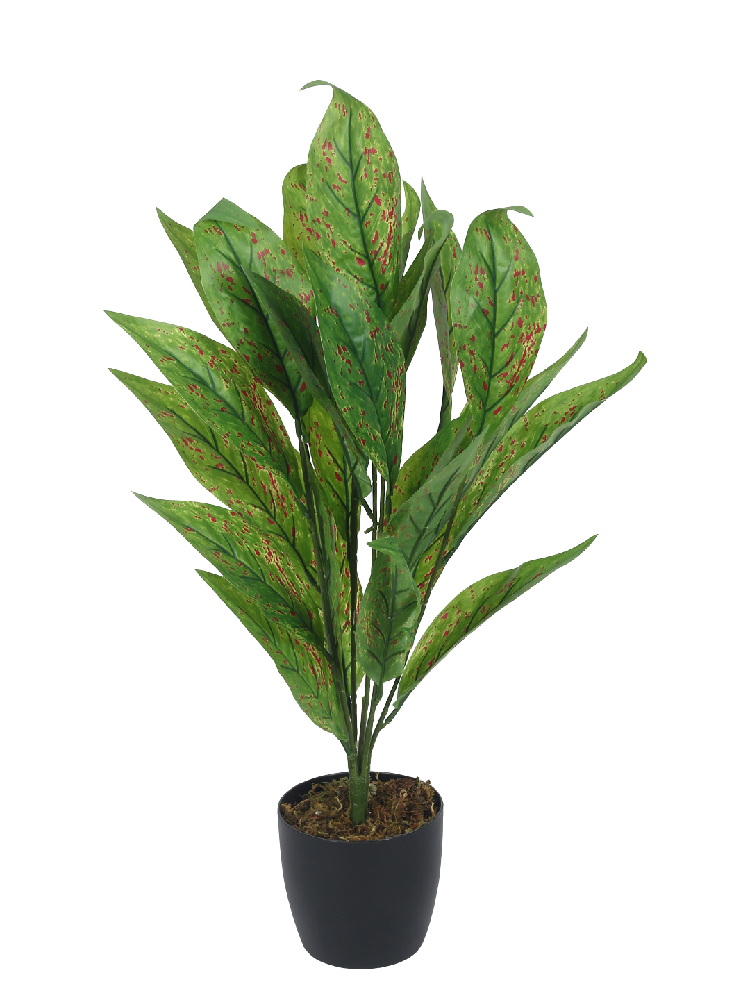Artificial Plant 27inch Artificial Red Croton Plants With Black Pot|Home Decor,Office Decor Perfect,Set of