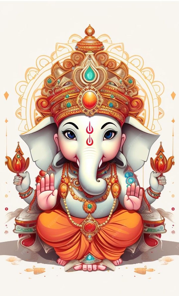 Blessings of Ganesha: Vibrant Poster for Home Decor – 15x17 Inches"