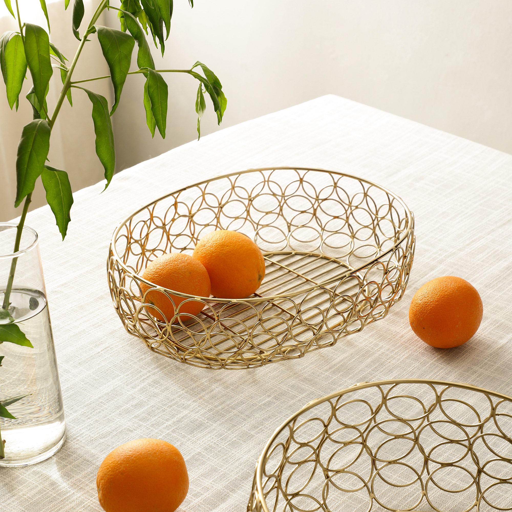 Meza Basket small size in gold