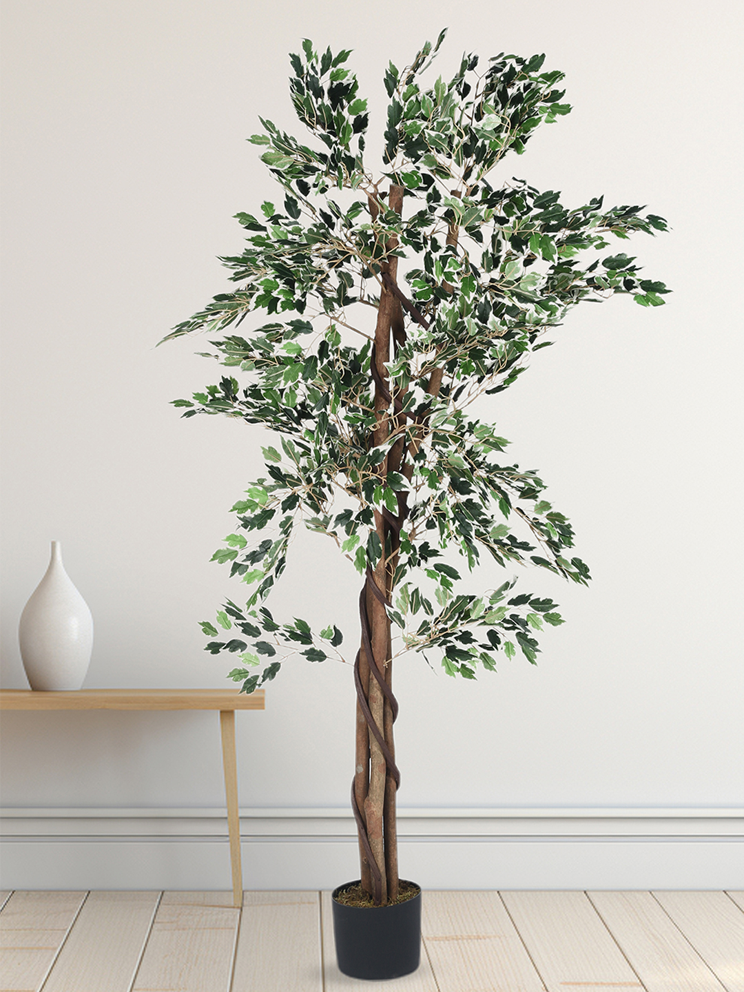 Artificial Plant 63inch Artificial Ficus Plants With Black Pot|Home Decor,Office Decor Perfect Gift,Set of 1