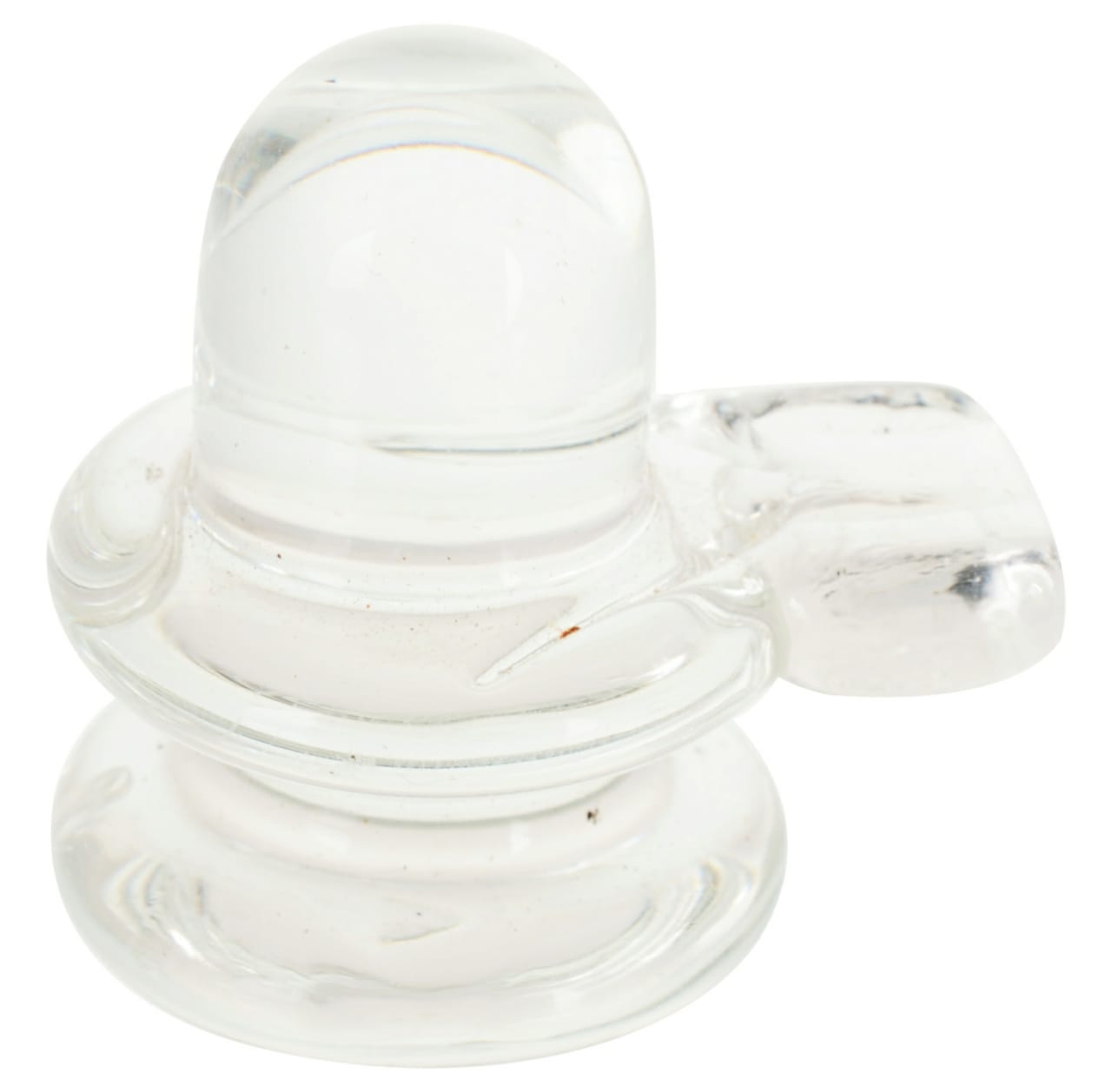 Crystal Lord Shivling Idol Sphatik Statue with Jaladhari For Home Déc (6.5 x 5 x 5 CM, Clear).