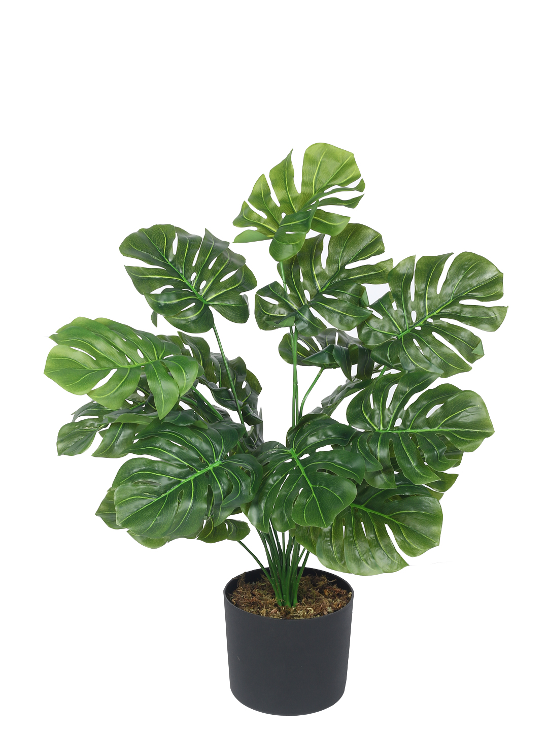 Artificial Plant 24inch Artificial Real Touch Monstera Plant With Black Pot|Home Decor,Office Decor Perfect Housewarming Gift,Set of 1