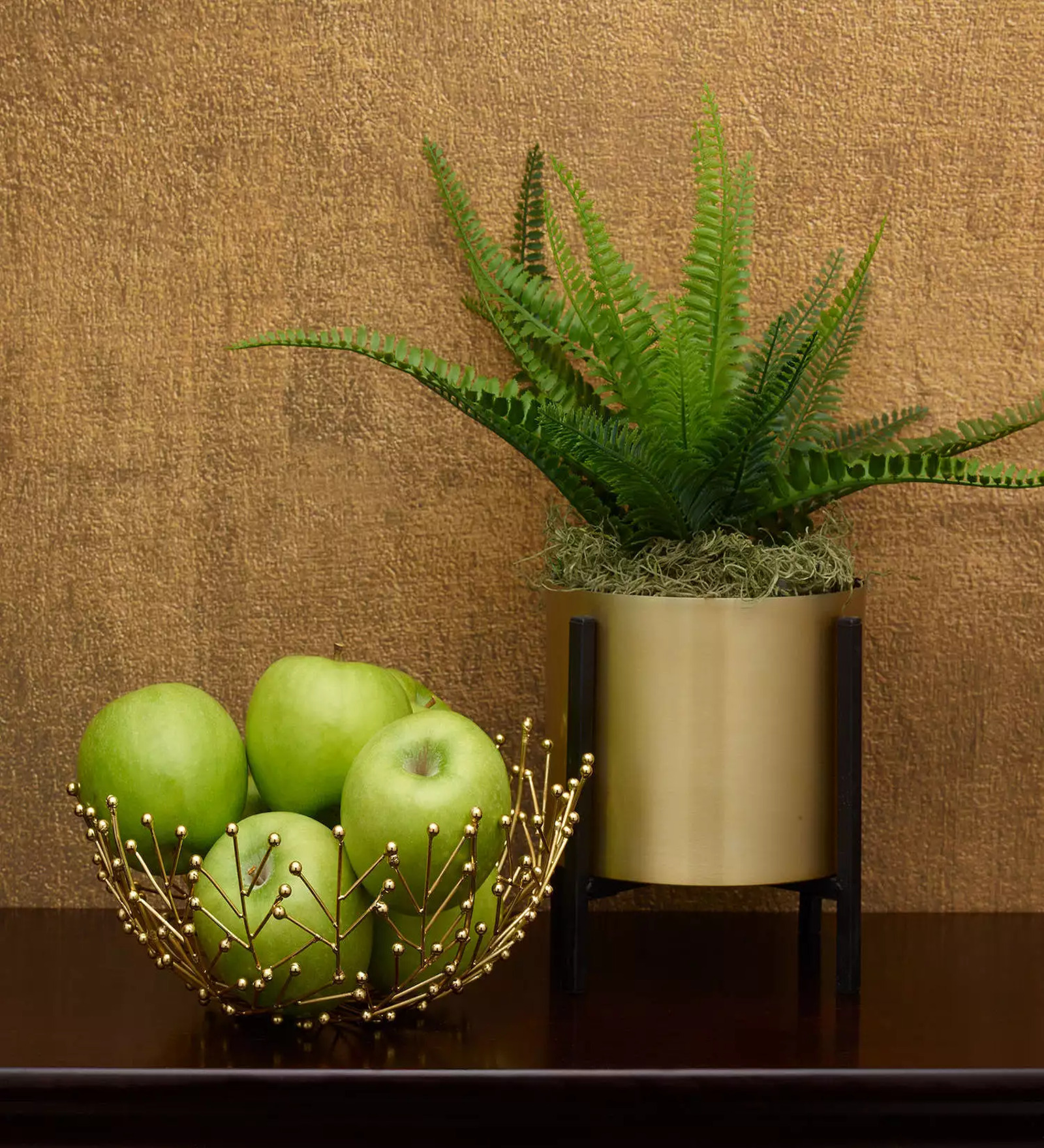 Standing Floor Planters with Metal Stand , Plant Pot Container,Gold Pot and Black Stand Tree Planter Flower Pots and Stands