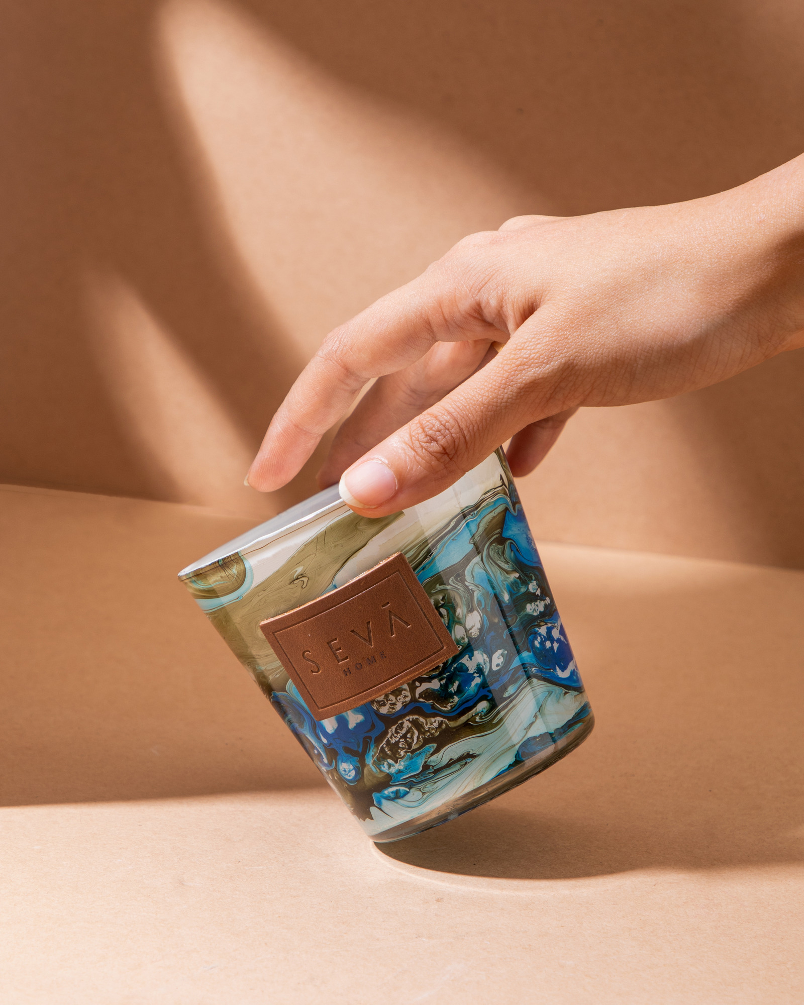 Avante Garde Aqua Candle – Classic Edition in Marble Glass Jar