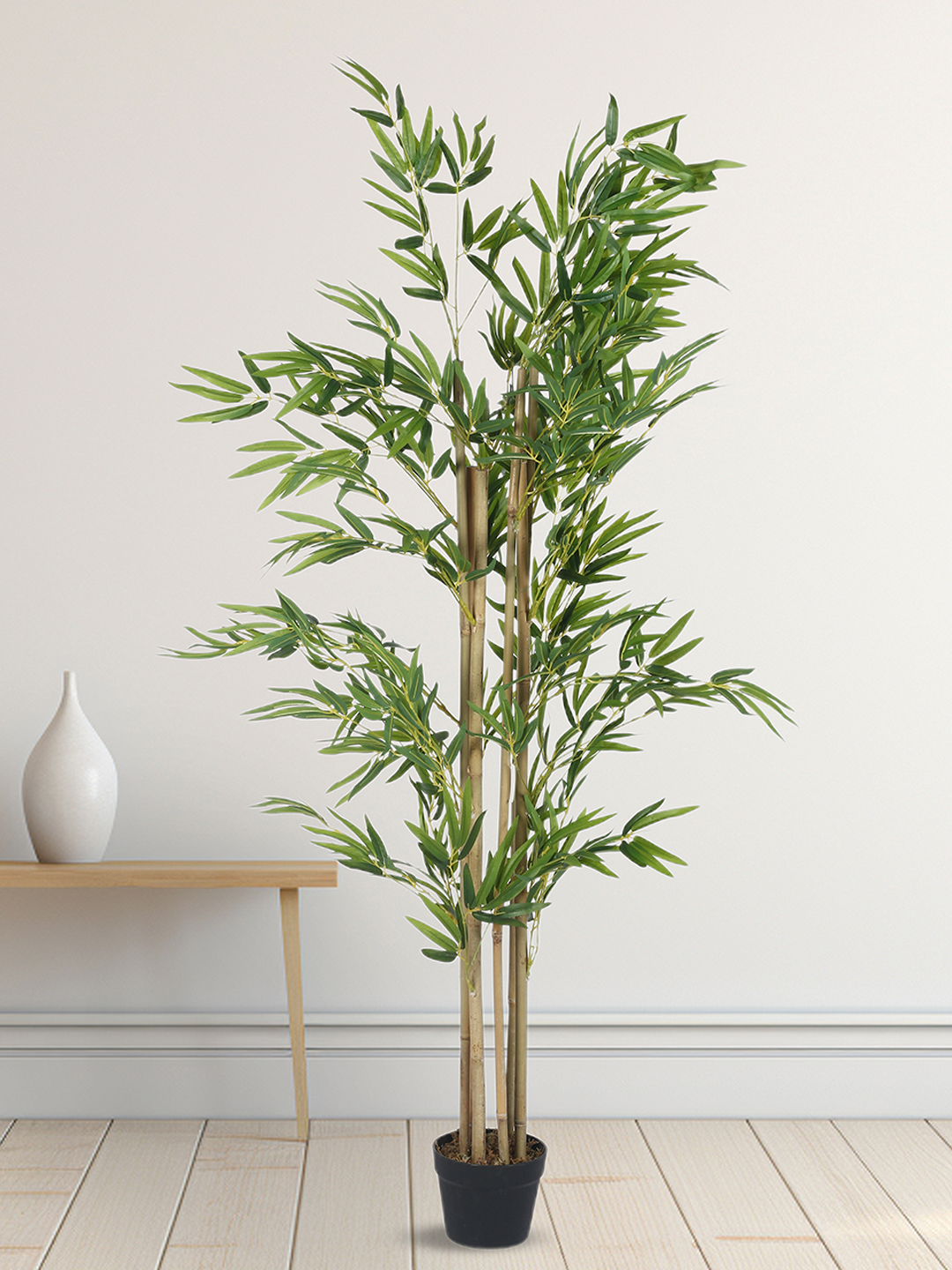 Artificial Plant 59inch Artificial Real Touch Bamboo Plants With Black Pot|Home Decor,Office Decor Perfect Gift,Set of 1
