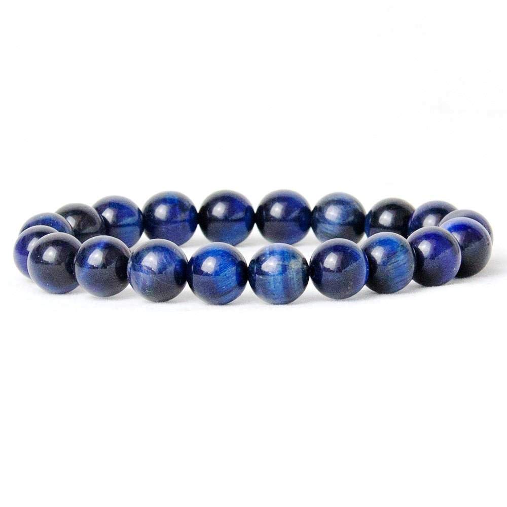 Natural  Quartz Cats Eye Stone Stretchable Bracelet With Certificate For Unisex  (10 x 2 x 1 CM) Ivory Blue.