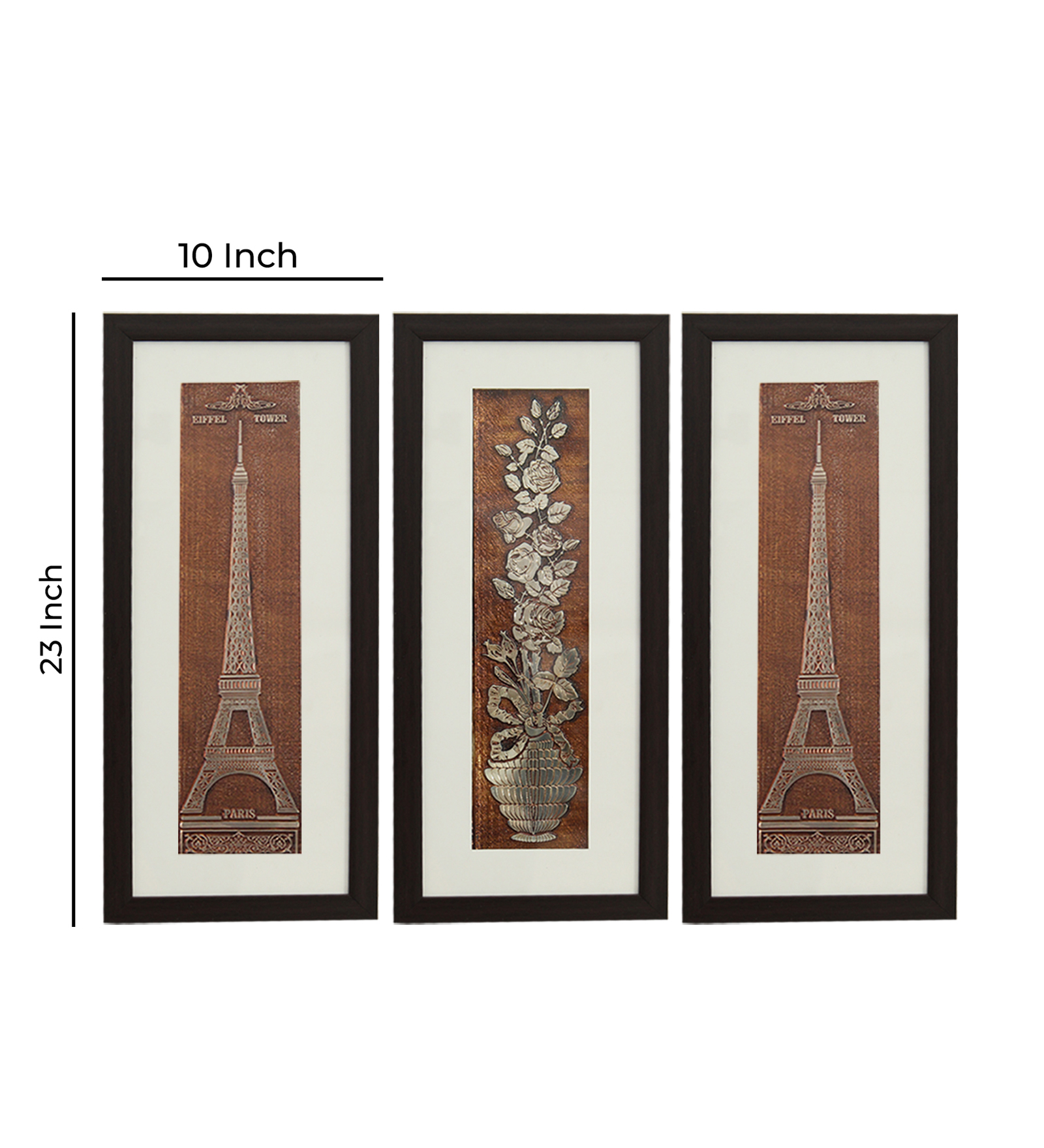 Eiffel Tower And Rose Flower Wall Painting