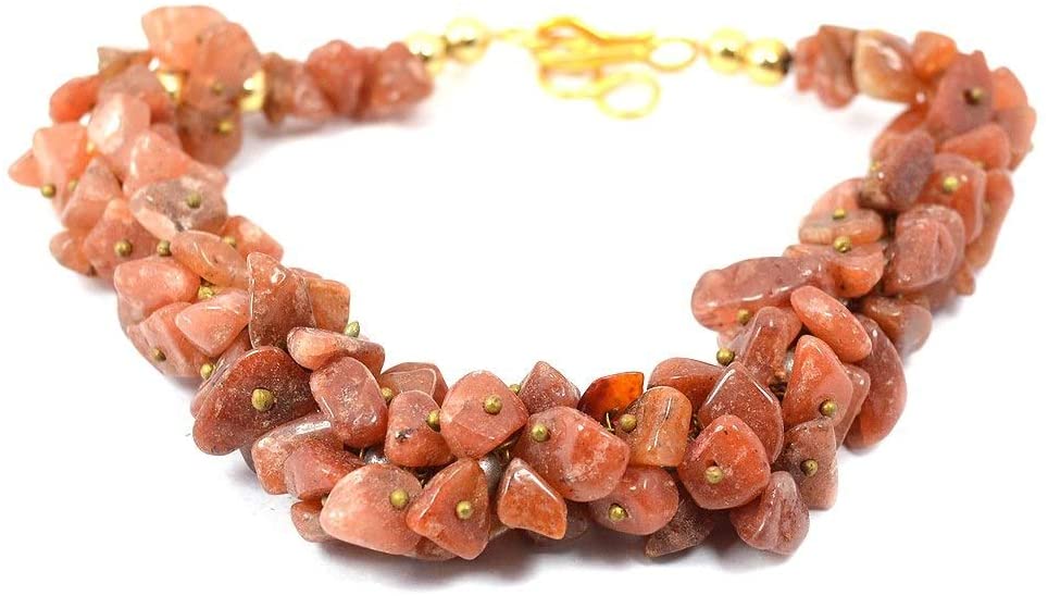 Natural Red Jasper Crystal Stone Chip Adjustable Bracelet.