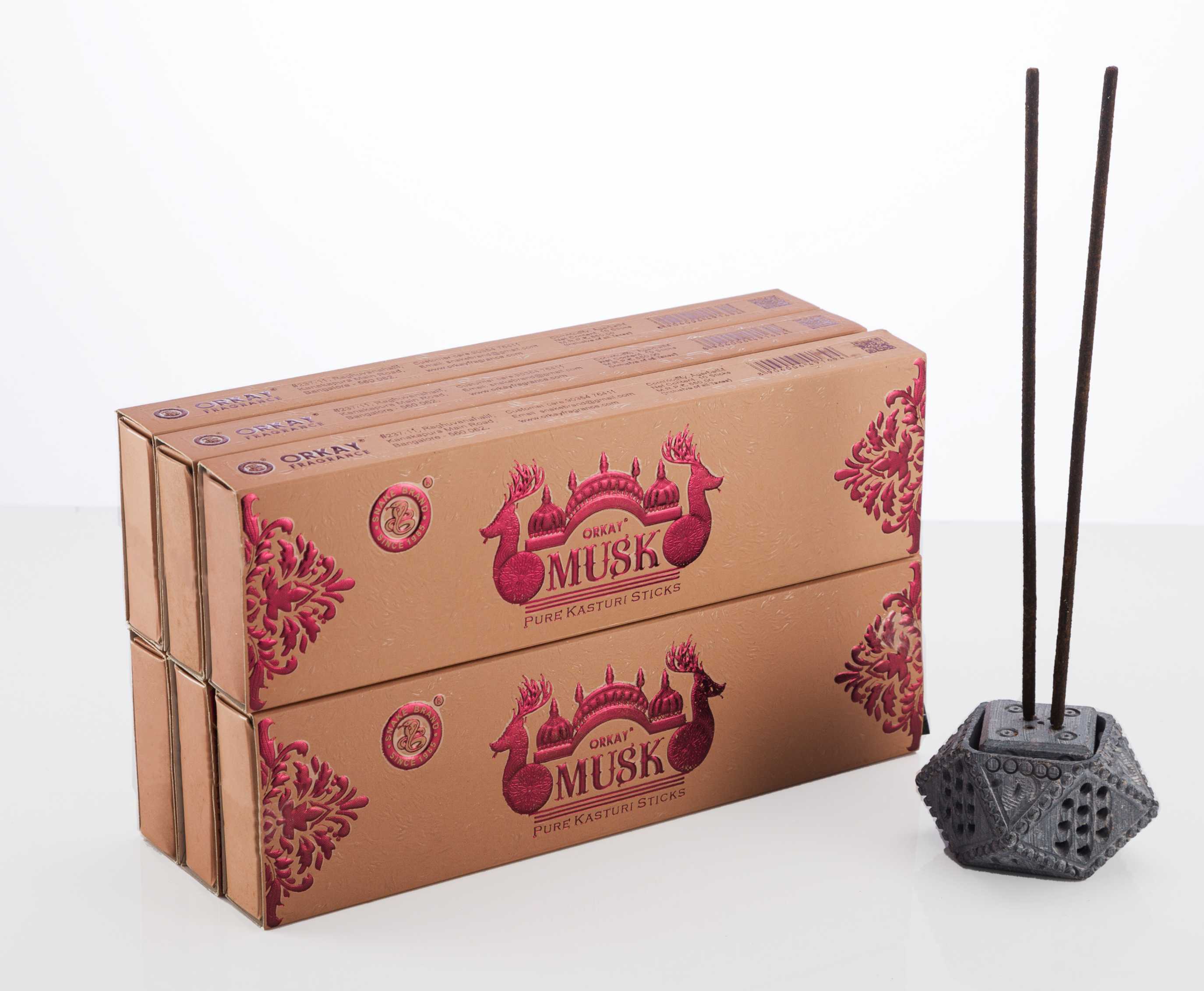 Orkay Pure Musk 10 sticks || Pack of 12 || Contains 120 sticks Musk (10, Set of 12)