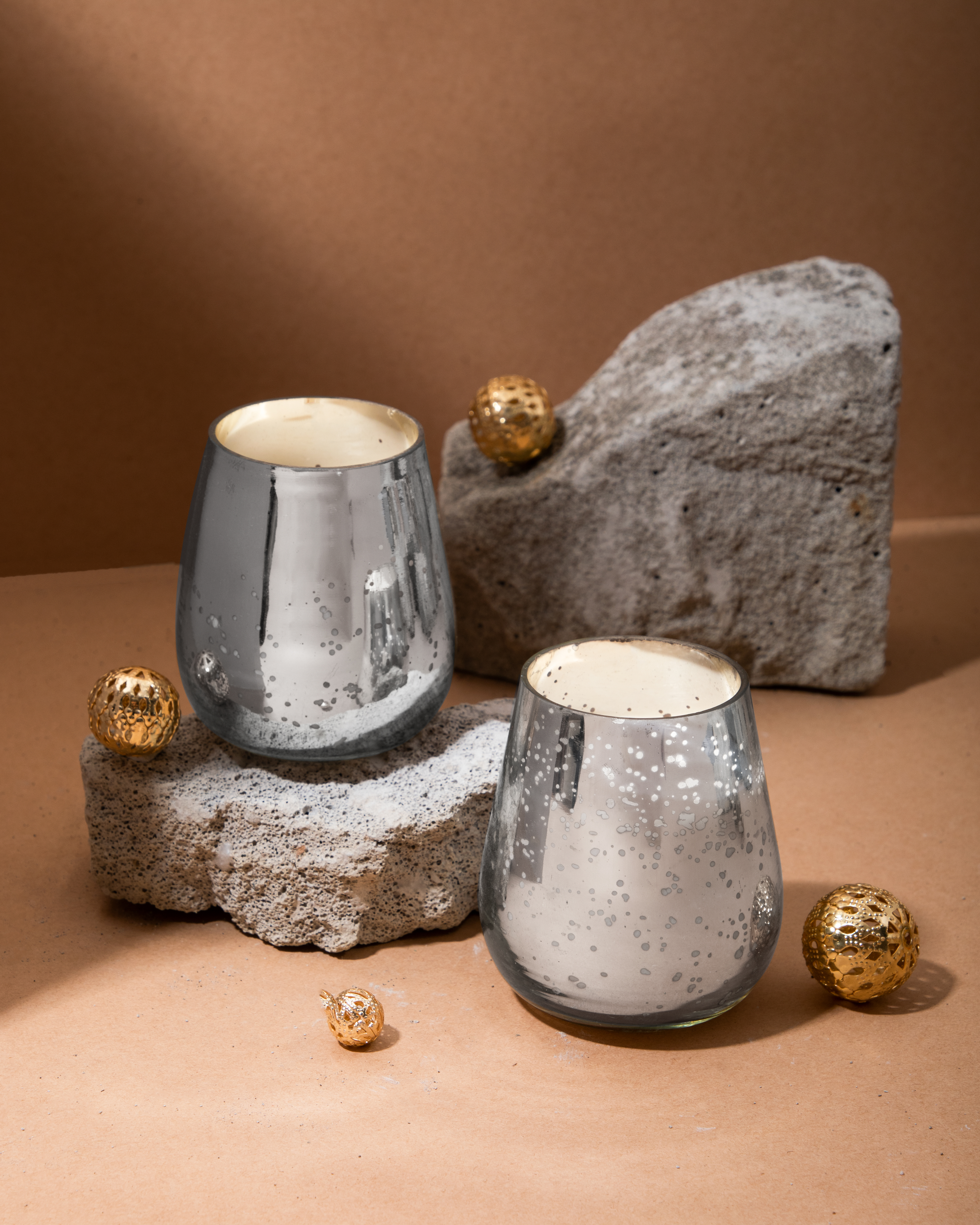 Royal Candle Set of 2 (Silver) – Blanc | Tropical Vanilla & Coconut Soy Candles