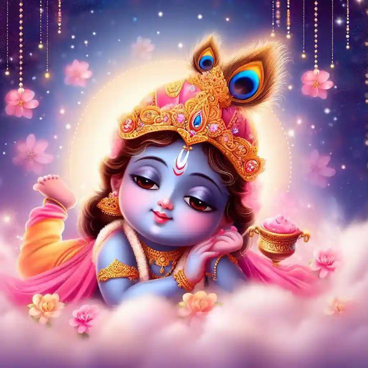 Krishna in Full Divine Glory Poster | 15x17 Inches"