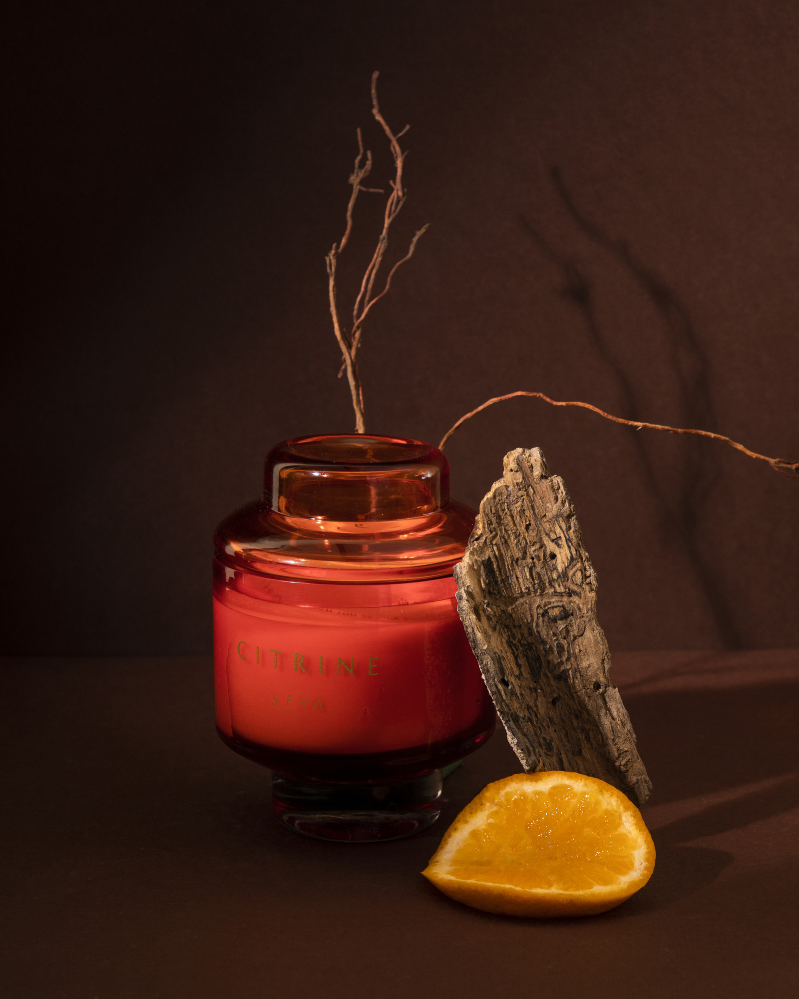 The Manhattan – Citrine (Large) | Citrus Soy Wax Scented Candle in Hand-Blown Glass | 40-Hour Burn