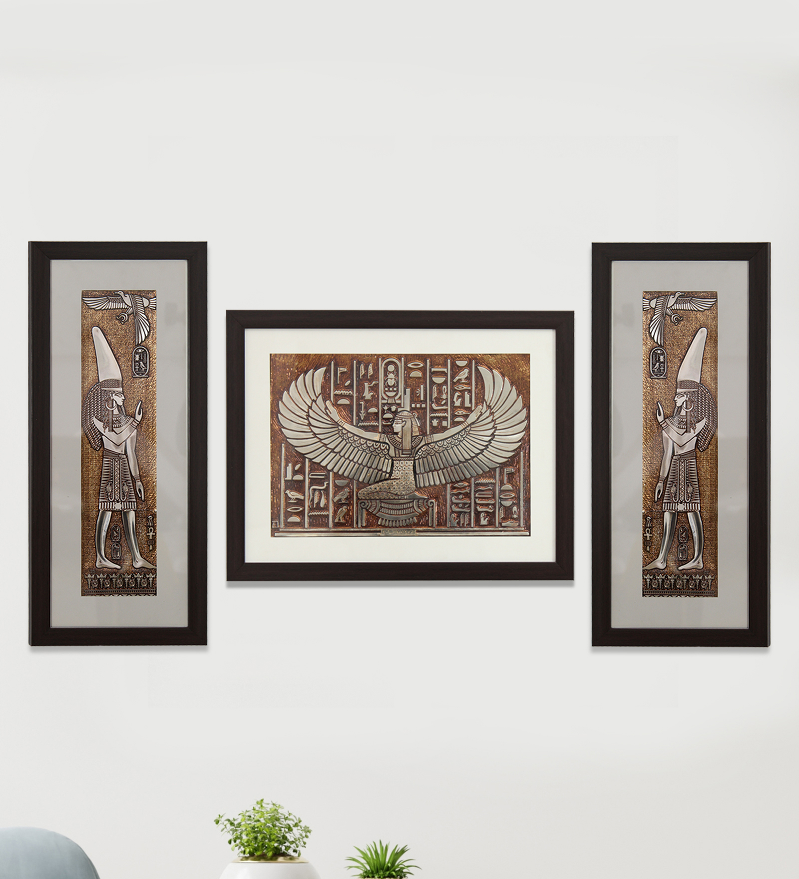 Ancient Egyptian God Wall Painting Set Of 3