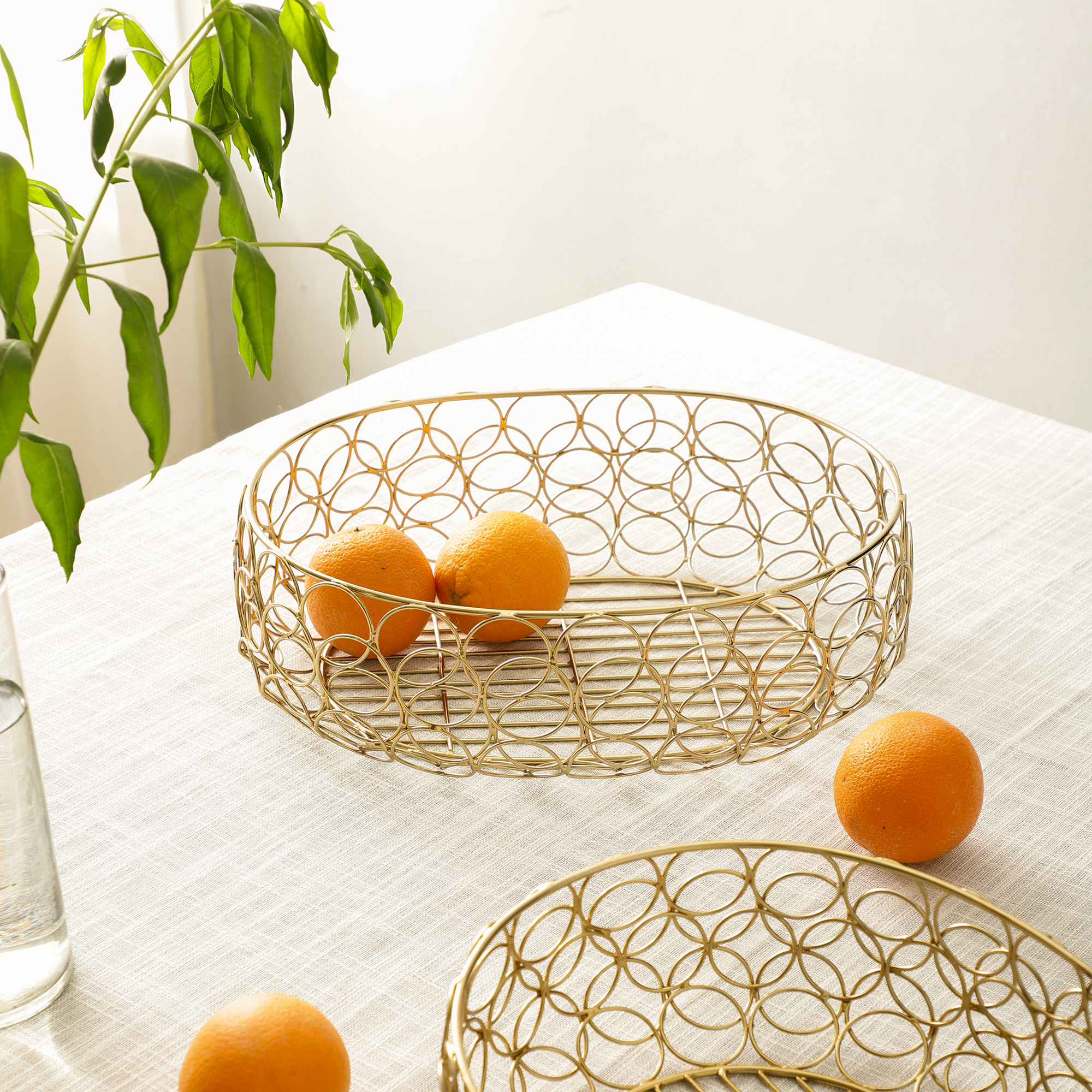 Meza Basket small size in gold