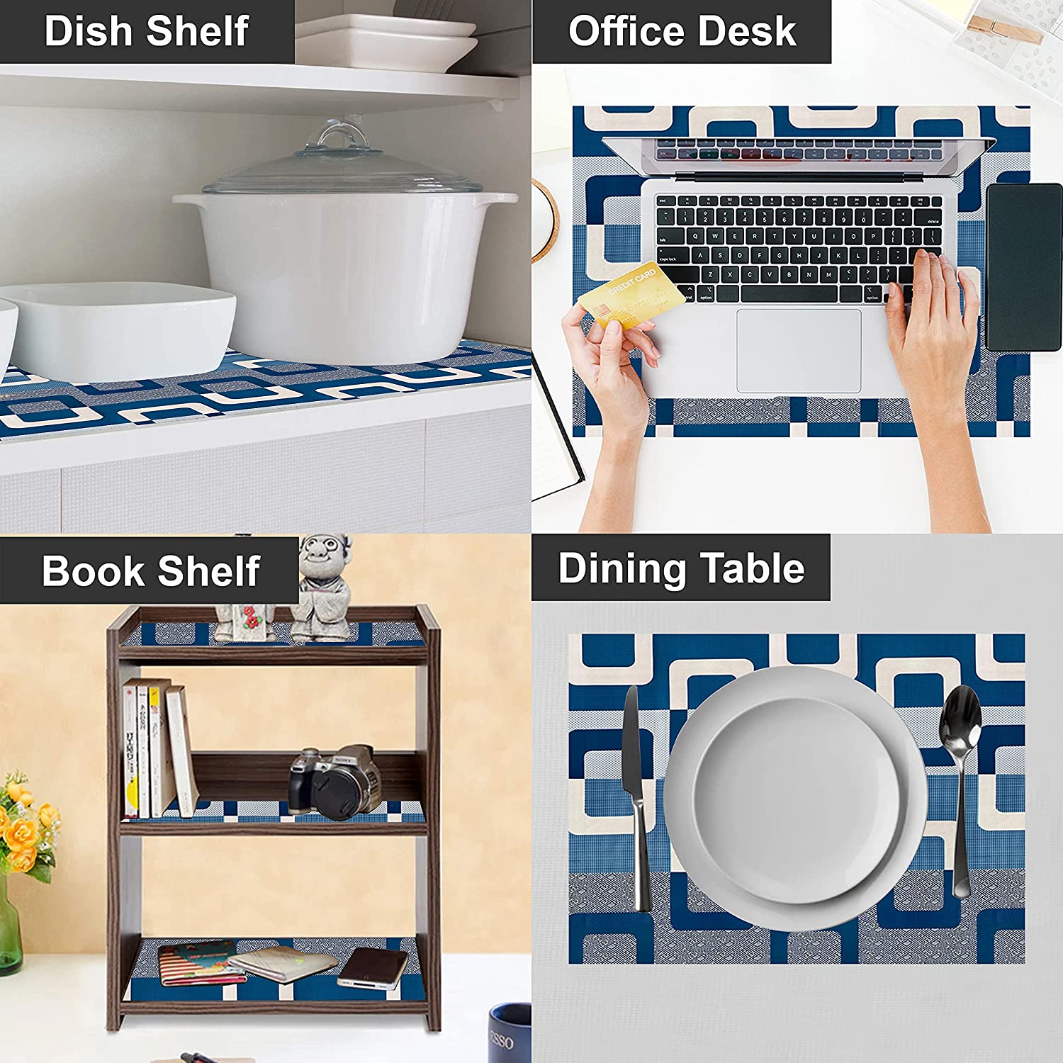 Rectangular Shelf Liner, Waterproof Non-Slip Sheet Roll / Mat for Drawers, Cabinets, and Shelves