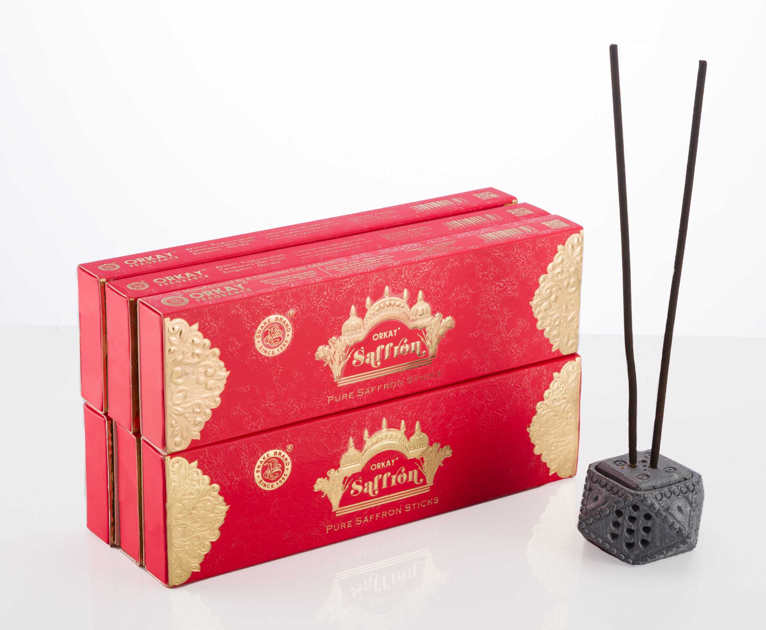 Orkay Pure Saffron 10 sticks || Pack of 12 || Contains 120 sticks Saffron (10, Set of 12)