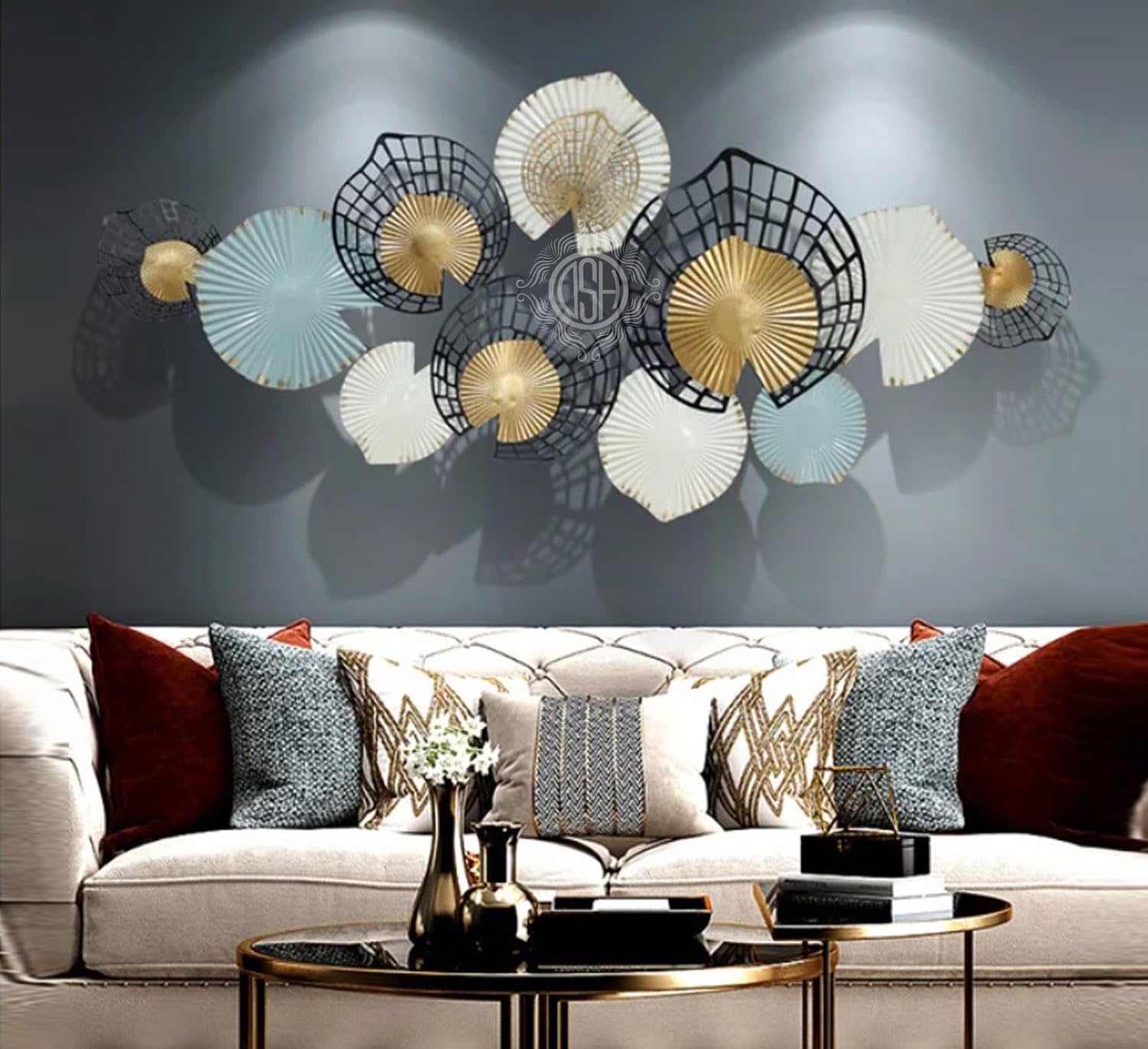 Metal Handcrafted Wall Hanging Wall Sculpture (42.5X21 Inch) Wall Art/multicolor