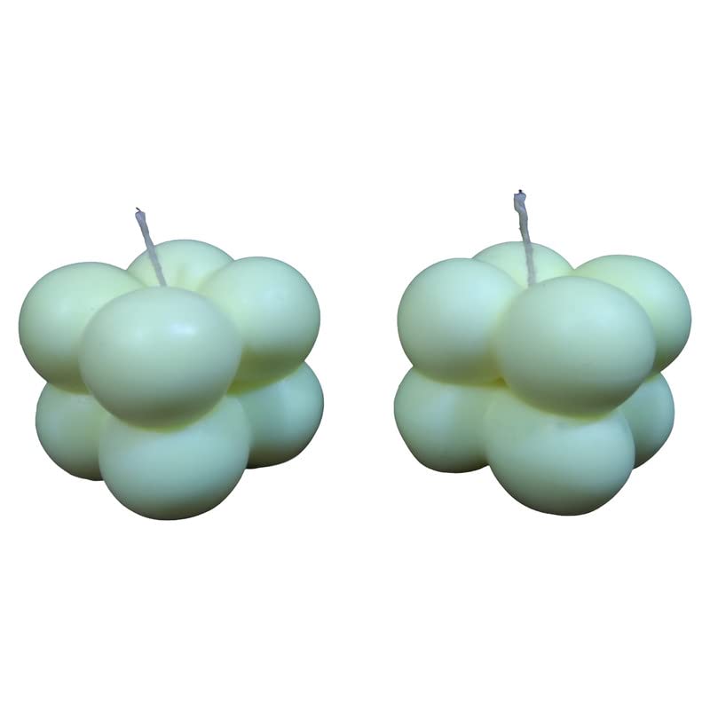 Musk Scent Green Wax Smokeless Scented Bubble Candle, Scented Bubble Candle for Home Decoration and Celebrations, Pack of 4 Pcs