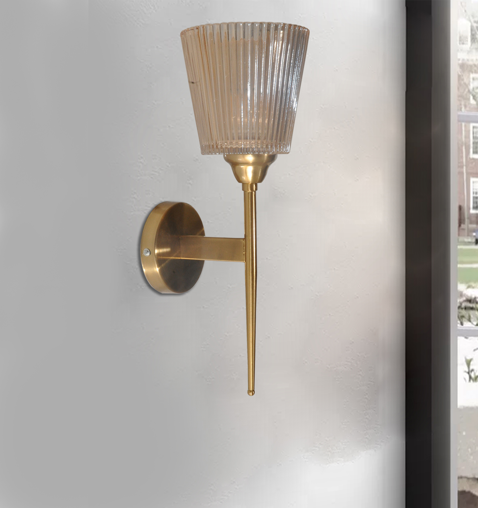 Torchiere Mashal Wall Light with Ember Cocktail Glass