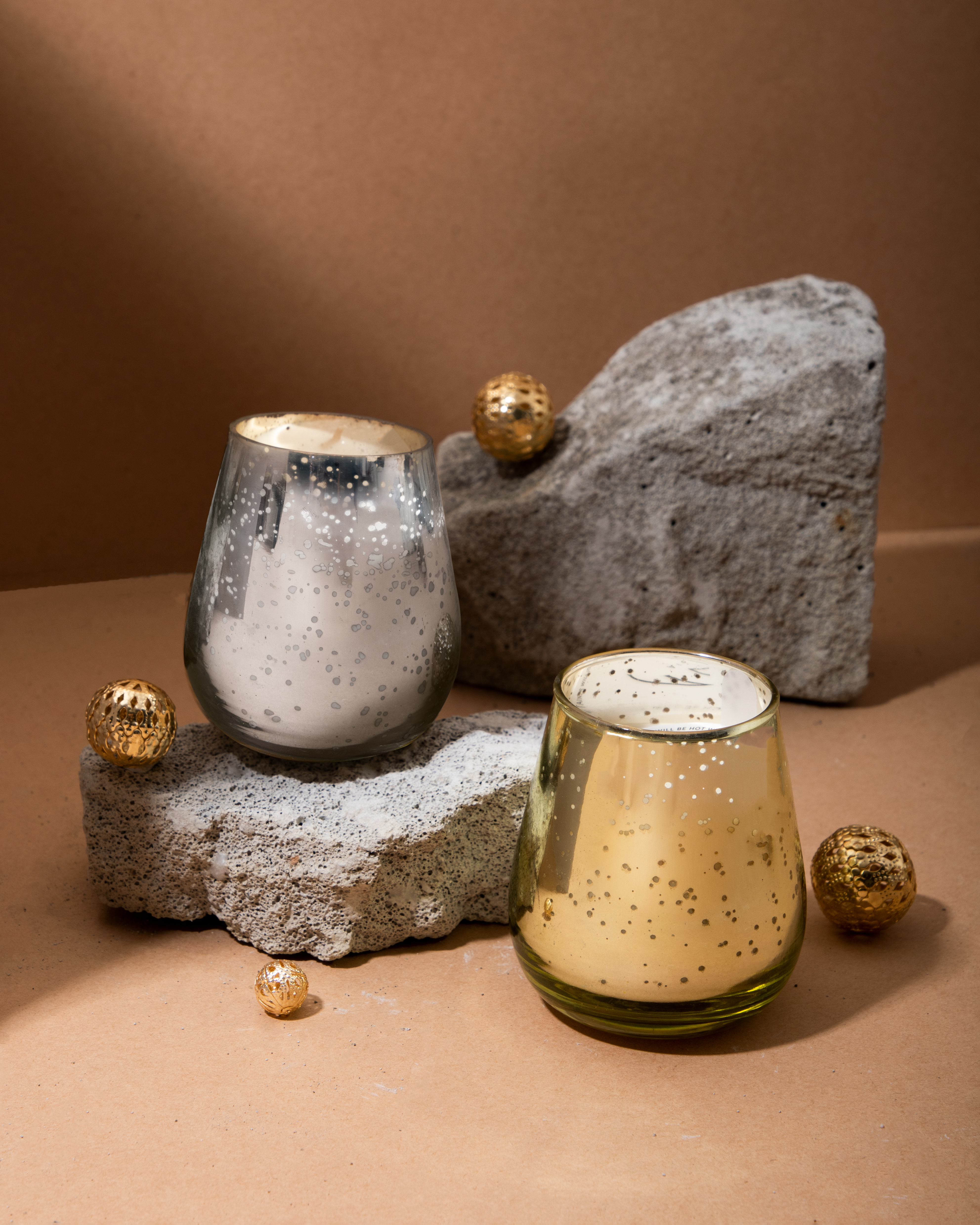 Royal Candle Set of 2 (Gold & Silver) – Blanc | Tropical Vanilla & Coconut Scented Candles