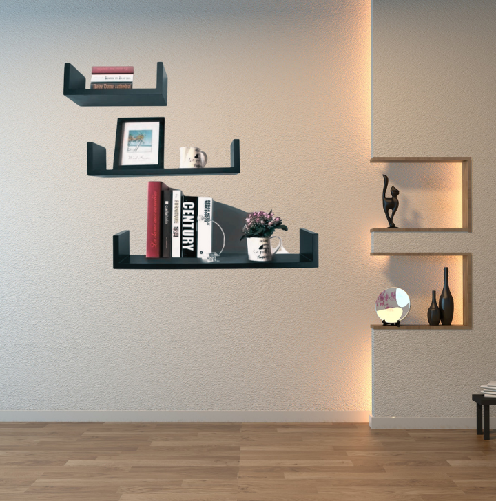 Set of 3 Floating Wall Shelves