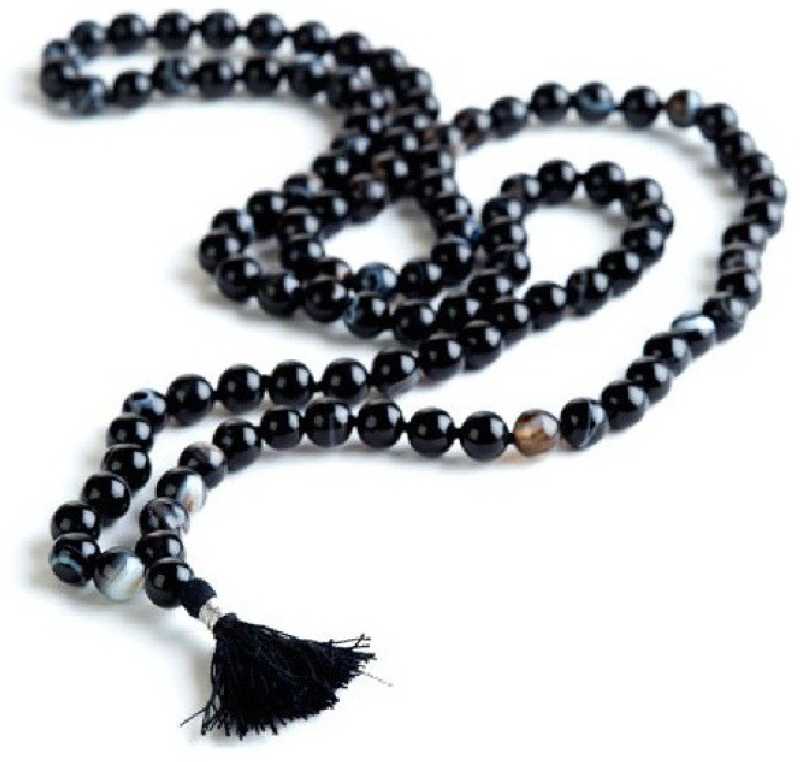 Natural Sulemani Hakik Stone Prayer Rosary Mala -6.5 MM 108+1 Beads.