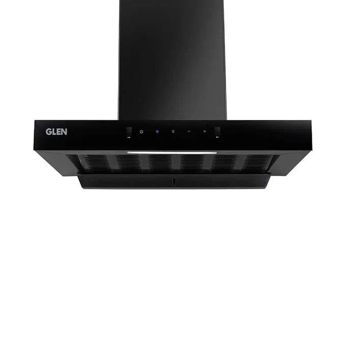Glen 60 cm 1200 m³/hr Filterless Thermal Autoclean Kitchen Chimney, T-Shaped |(Hood Anya 60,Touch & Gesture Control,Black)