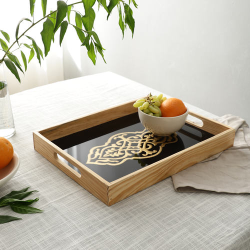 Zamora Embossed Glass Tray - small size, Large size
