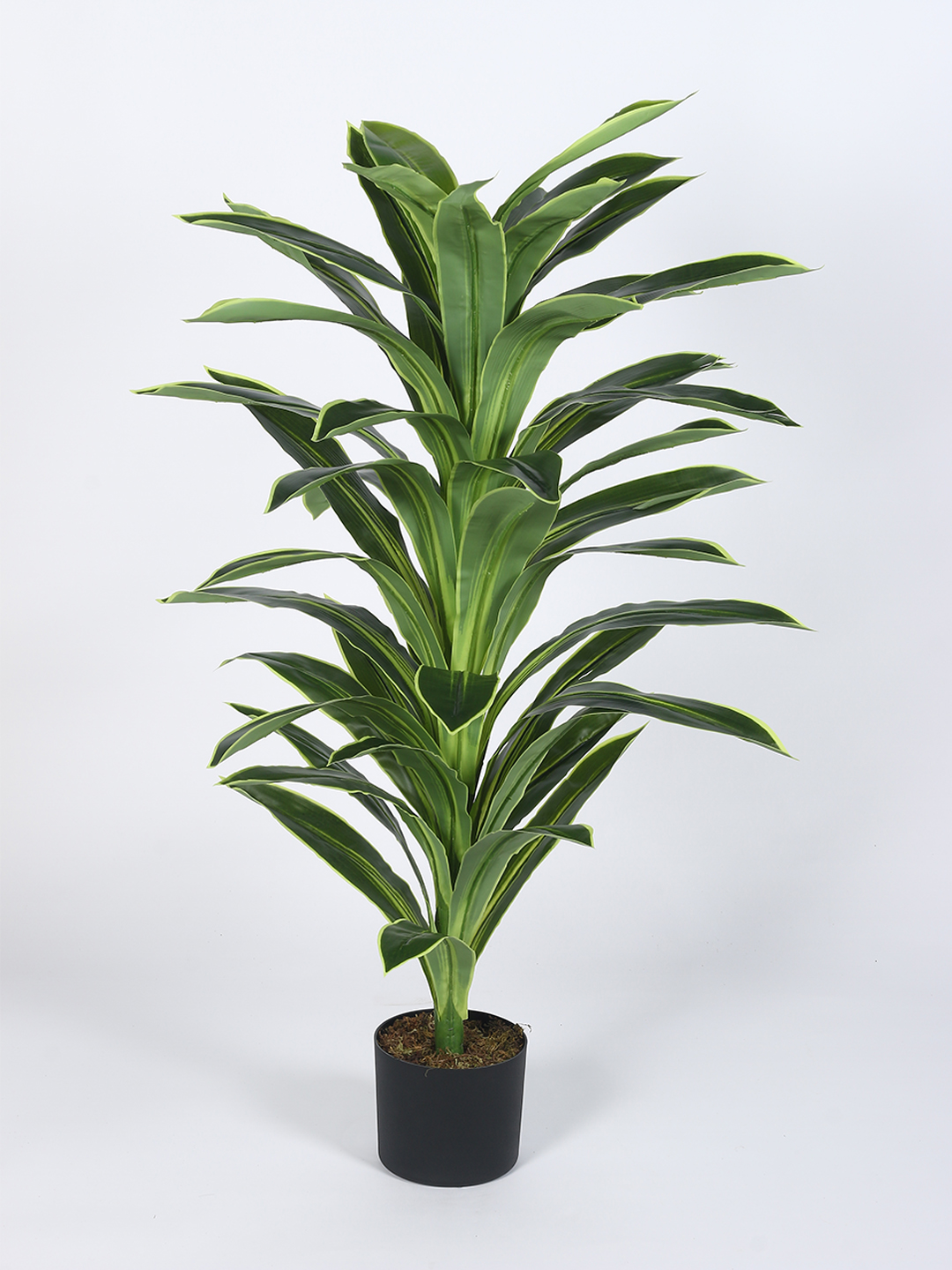 Artificial Plant 47inch Artificial Real Touch Dracaena Plants With Black Pot|Home Decor,Office Decor Perfect Housewarming Gift,Set of 1