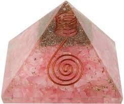 Rose Quartz Crystal Orgone Reiki Pyramid Kit - Includes Crystal Quart