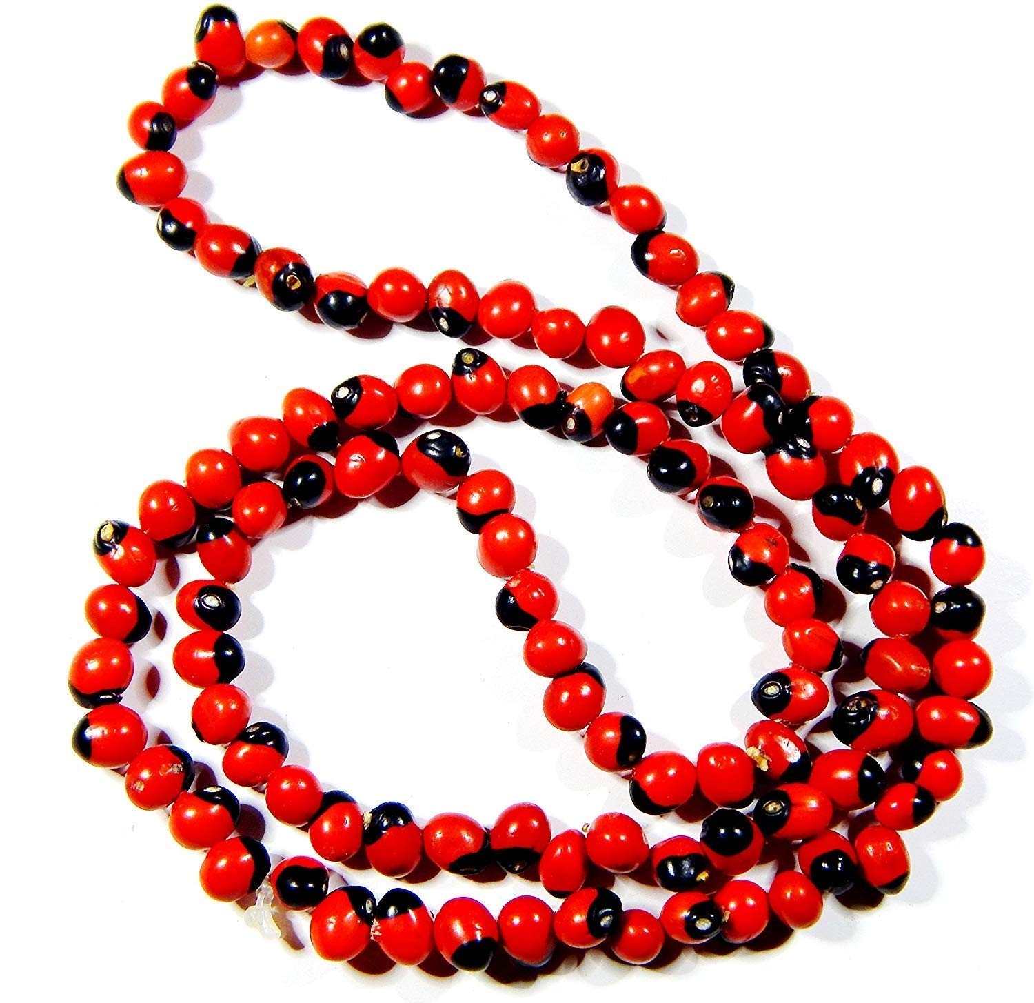 Natural Red Chirmi Beads Rosary /Lal Gunja Prayer Mala 108+1 Beads.