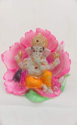 Poly Resin Sculpture Statue Of LORD GANESHA Hand Carved Idol Decorative Showpiece.
