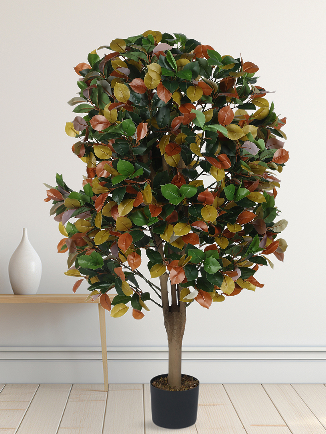Artificial Plant 47inch Artificial Ficus Plants With Black Pot|Home Decor,Office Decor Perfect Gift,Set of 1