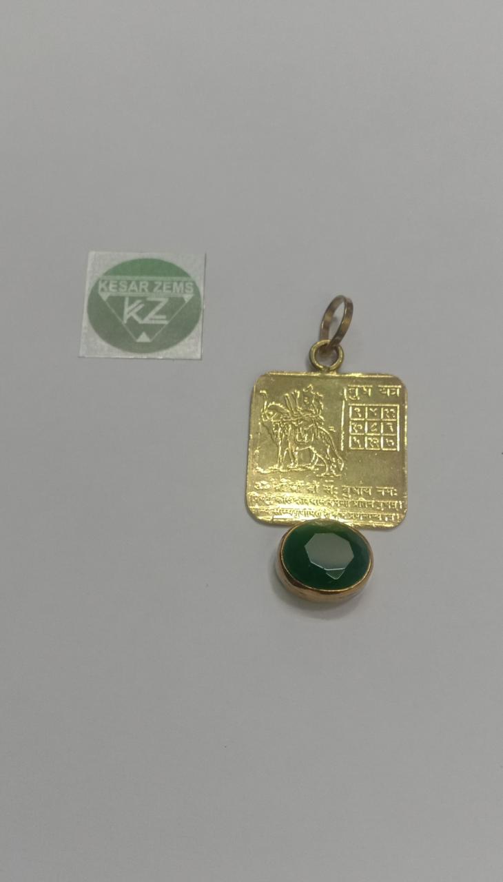 Shri Yantra Pendant-Chandra with White Color Stone For Unisex.