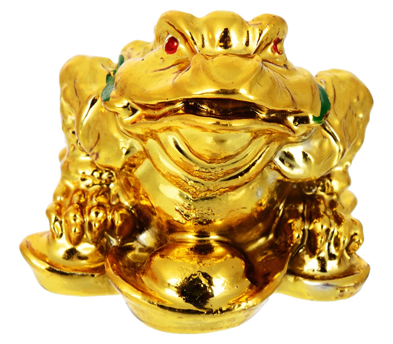 Golden Vastu FengShui Frog-A Figurine For Prosperity (4 cm x 5 cm x 4) Gold.
